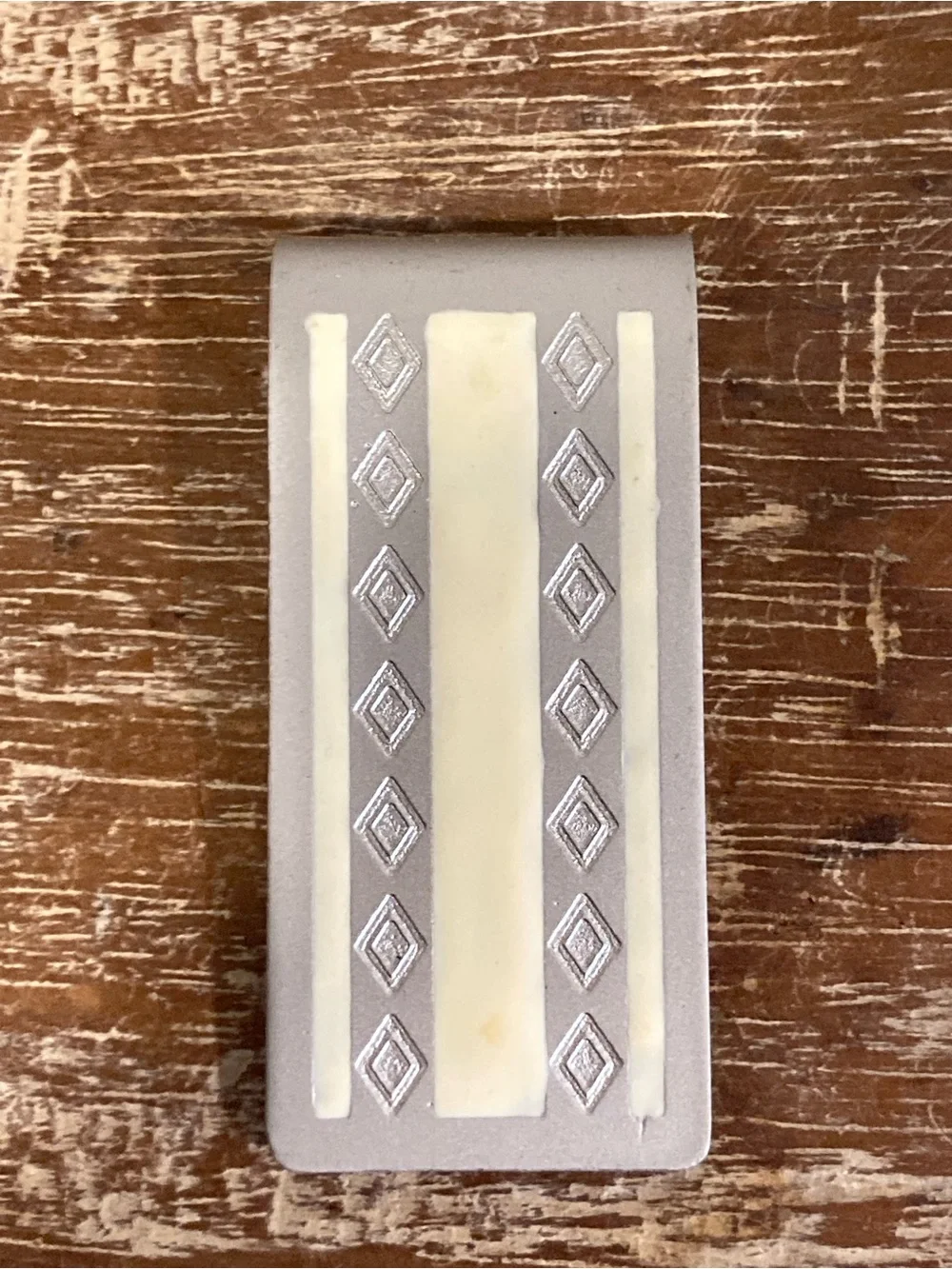 Men's Silver-Tone and Light Yellow Slim Money Clip